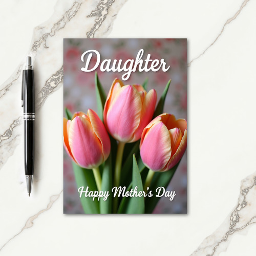 Peach Pink Mothers Day Card