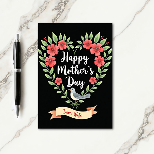 Peach Ribbon Mothers Day Card