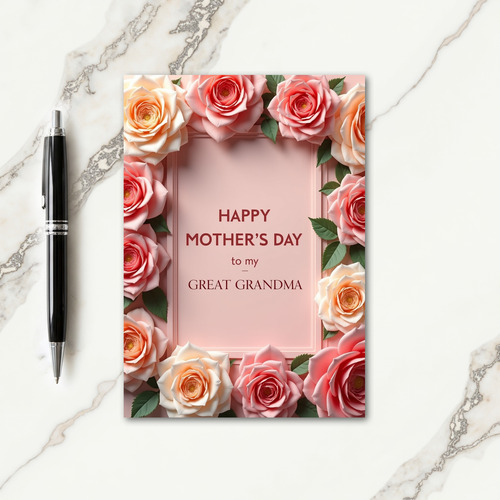 Peach Rose Grandmas Card