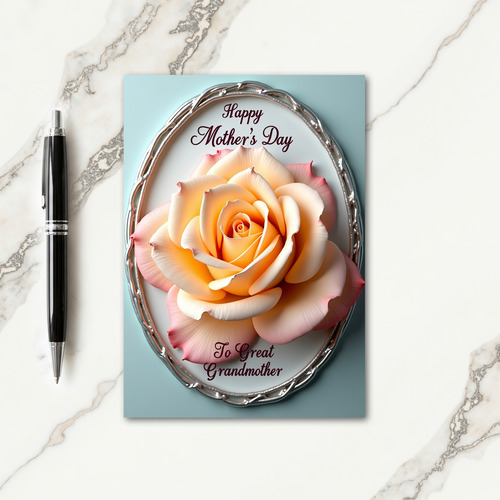 Peach Rose Great Grandma Card