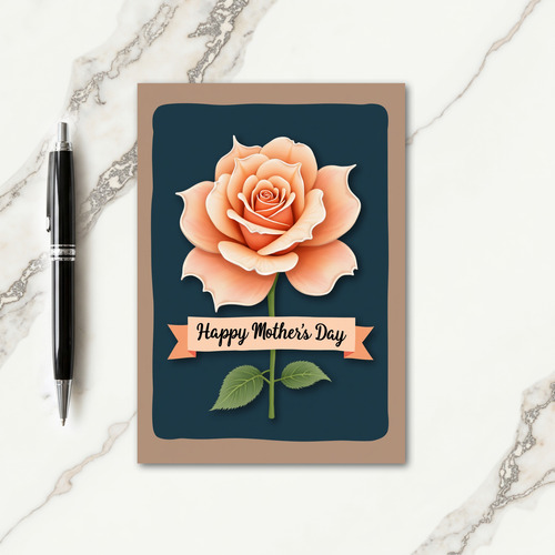 Peach Rose Mothers Day Greeting Card