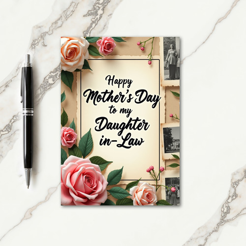 Peach Rose Mothers Day Image Card