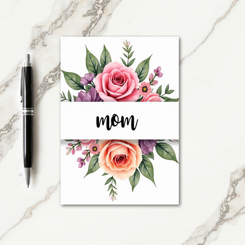 Peach Rose Mothers Loving Day Card