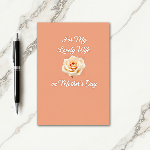 Peach Rose Spouse Mothers Day Card