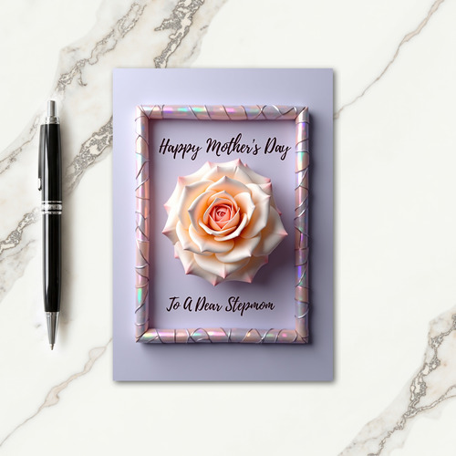 Peach Rose Stepmom Mothers Day Card