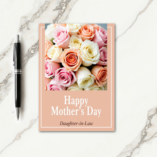 Peach Rose Sweet Mothers Day Card