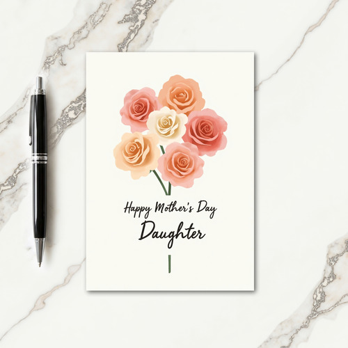 Peach Roses Daughter Gift Card