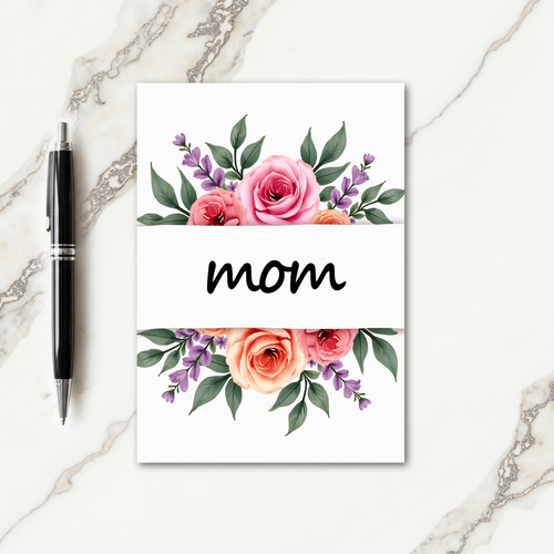 Peach Roses Mom Card