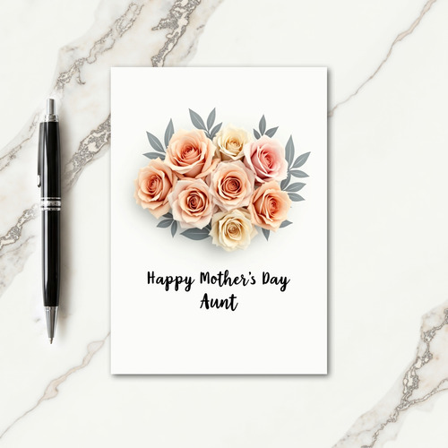 Peach Roses Mothers Card