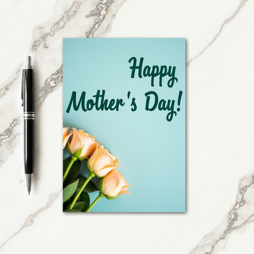 Peach Roses Mothers Day Card