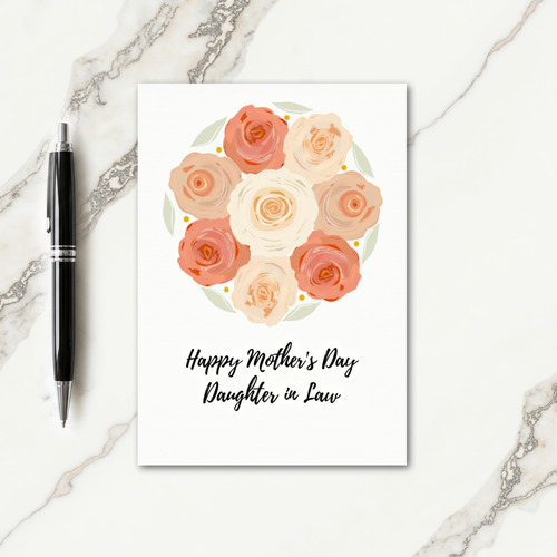Peach Roses Mothers Day Wish Card