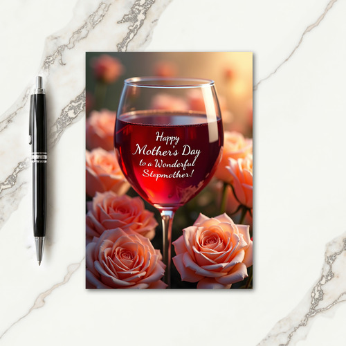 Peach Roses Stepmothers Day Card