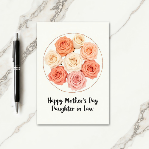 Peach Roses Sweet Mothers Day Card
