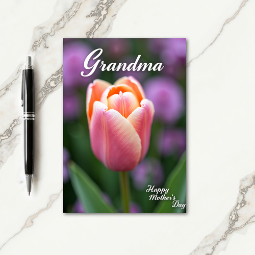 Peach Tulip Mothers Day Card