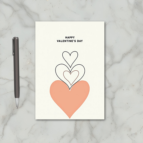 Peach Valentines Day Heart Card