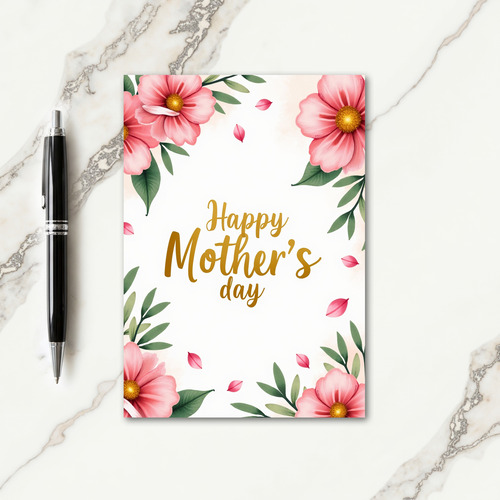 Peach Watercolor Moms Day Card