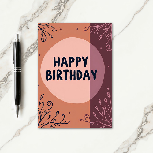 Peachy Floral Birthday Card