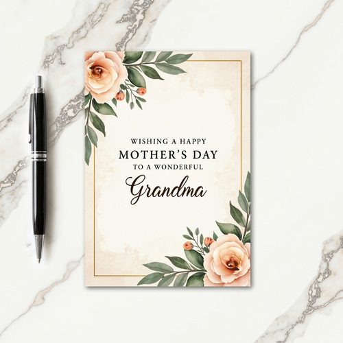 Peachy Pink Mothers Day Art Card