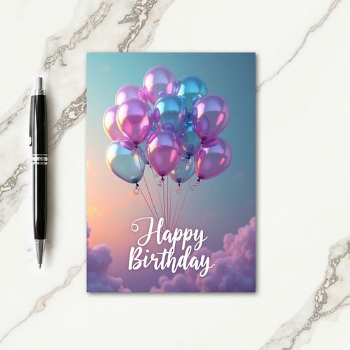 Pearl Balloons Birthday Card