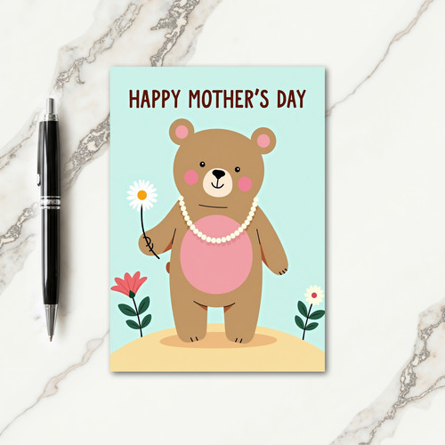 Pearl Bear Mothers Day Card