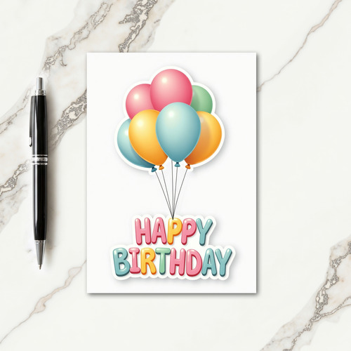 Pearlescent Spheres Birthday Card