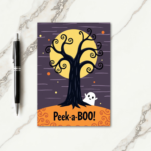 Peekaboo Moonlit Night Card