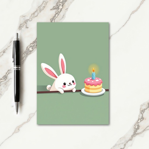 Peeking Bunny Birthday Card