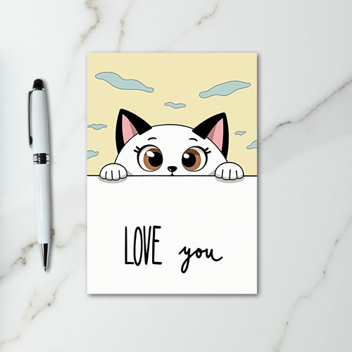 Peeking Cat Love You Card
