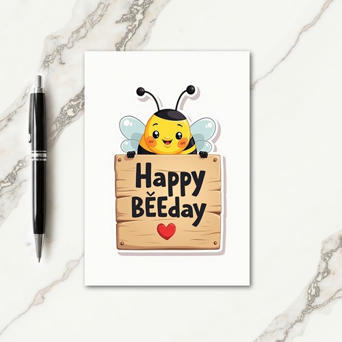 Peeking Creature Birthday Card