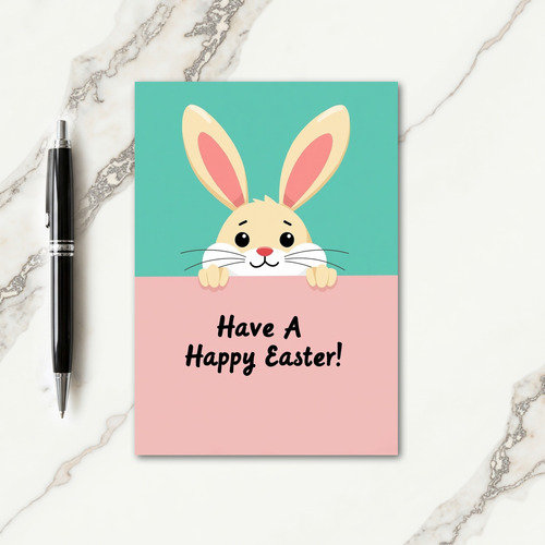 Peeking Rabbit Holiday Card