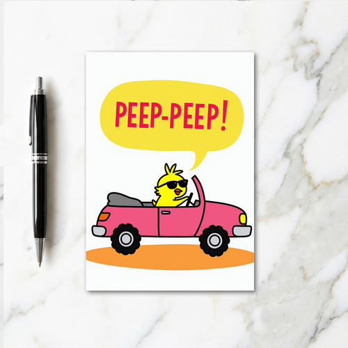 Peep Peep Fun Ride Greeting Card