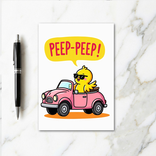 Peep Peep Fun Ride Illustration Card