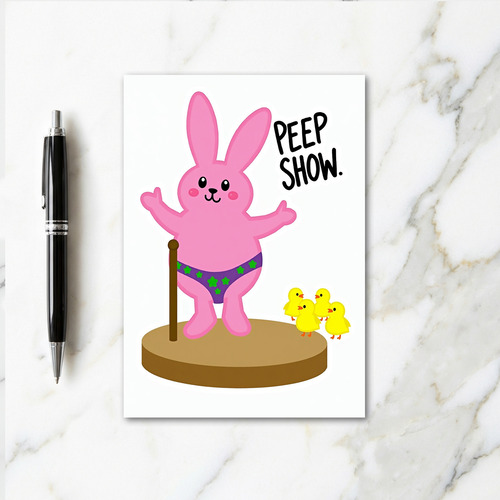 Peep Show Rabbit Funny Card