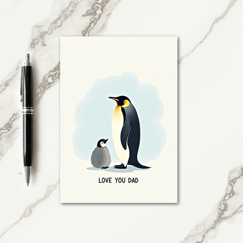 Penguin Fathers Day Love Card