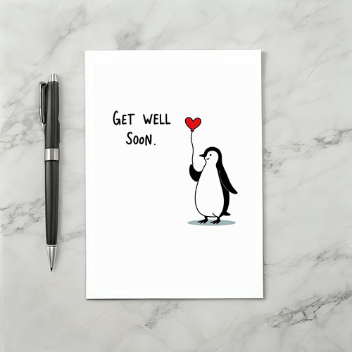 Penguin Get Well Soon Card