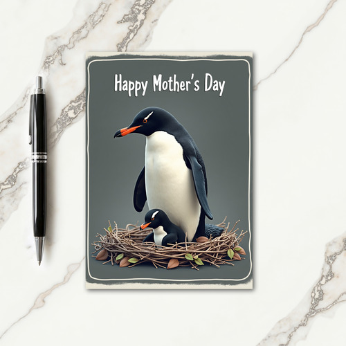 Penguin Mothers Day Nest Card
