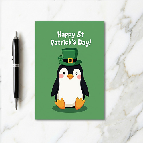 Penguin St Patricks Day Card