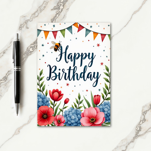 Pennant Celebration Birthday Card