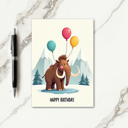 Pensive Elephant Birthday Card