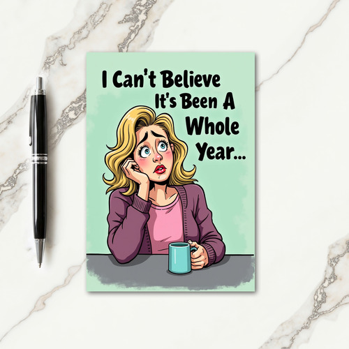 Pensive Year Birthday Card