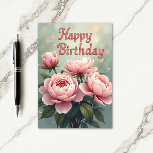 Peony Birthday Greeting Card