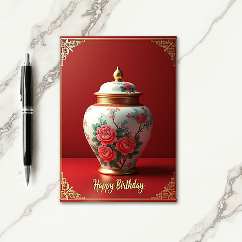 Peony Blossom Birthday Card