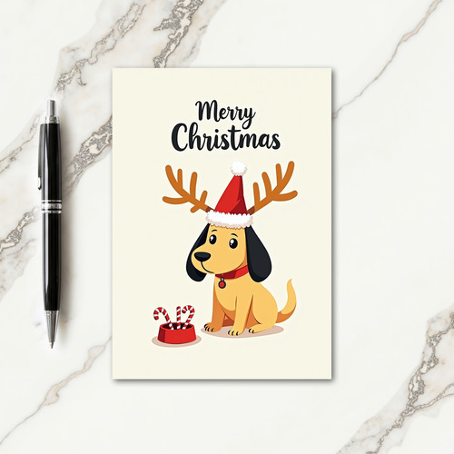 Peppermint Pup Christmas Card