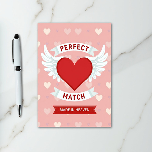 Perfect Match Hearts Pattern Love Card