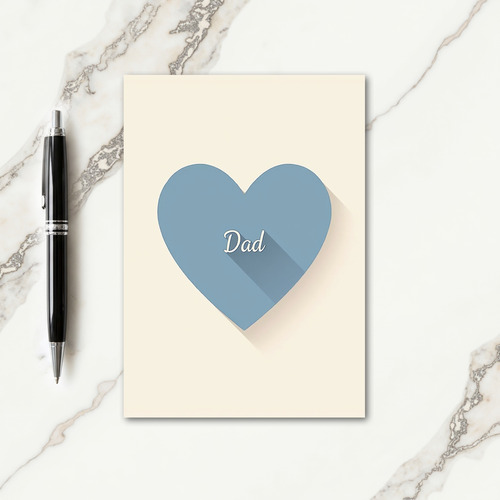Periwinkle Dad Heart Day Card