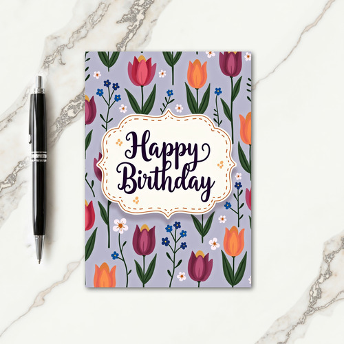 Periwinkle Tulip Birthday Card