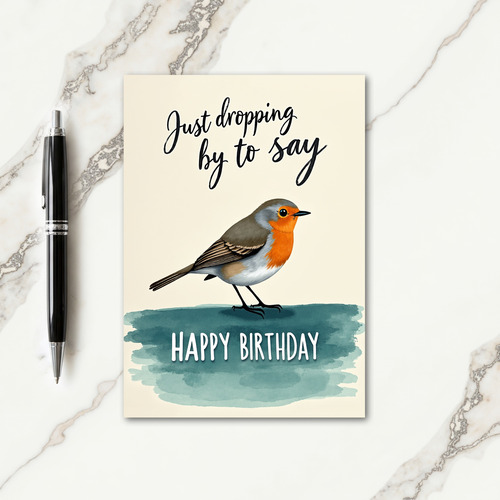 Perky Bird Birthday Card