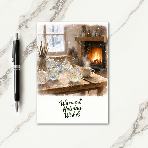 Personalised Christmas Baubles Card