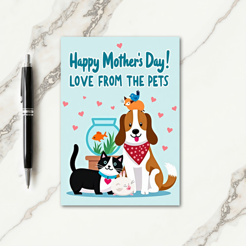 Pets Sweet Mothers Day Love Card