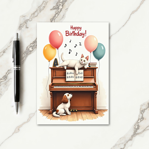 Piano Birthday Card